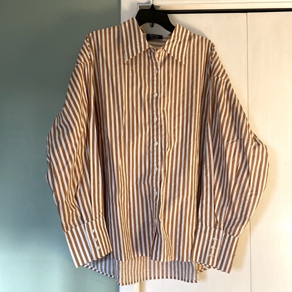 Brunette the label striped top-in caramel colour - Picture 2 of 4
